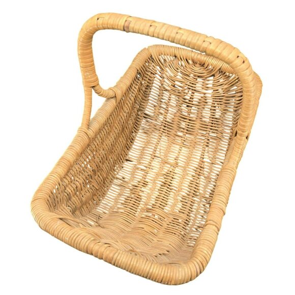 Handwoven Round Bottom Wicker Basket With Handle For Home Decor Storage CM2047 - Picture 6 of 10